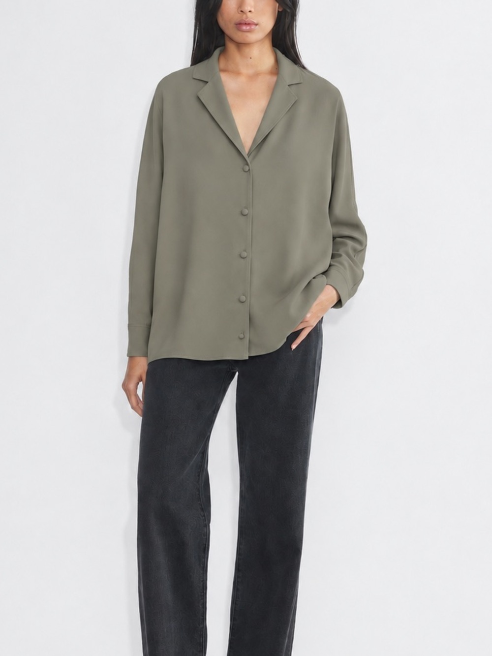 Aritzia Wilfred Freeform Sage Button Oversized Shirt